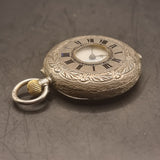 Antique Silver Ladies Dent and Sons Fob Pocket Watch Half Hunter