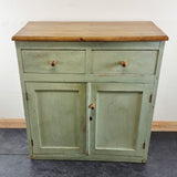 Antique Style 20th Century Painted Pine Cupboard with Drawers.