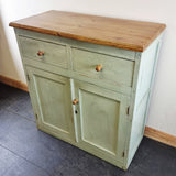 Antique Style 20th Century Painted Pine Cupboard with Drawers.