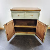 Antique Style 20th Century Painted Pine Cupboard with Drawers.