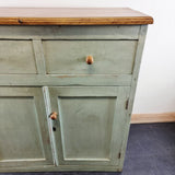 Antique Style 20th Century Painted Pine Cupboard with Drawers.