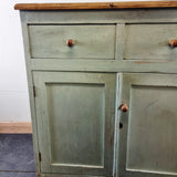 Antique Style 20th Century Painted Pine Cupboard with Drawers.