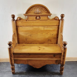 Vintage 20th Century Pine Monks Storage Bench