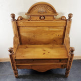 Vintage 20th Century Pine Monks Storage Bench