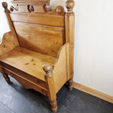Vintage 20th Century Pine Monks Storage Bench