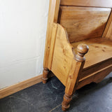 Vintage 20th Century Pine Monks Storage Bench