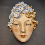 Antique German Goebel Bee Back Stamp Wall Mask or Face Art Deco
