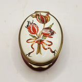 Halcyon Days Enamels Tulips British Museum collection Trinket Pill Box