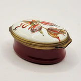 Halcyon Days Enamels Tulips British Museum collection Trinket Pill Box