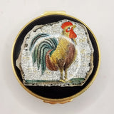 Halcyon Days Enamels Mosaic of a Cockerel Enamel Trinket or Pill Box