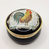 Halcyon Days Enamels Mosaic of a Cockerel Enamel Trinket or Pill Box