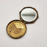 Antique Vintage Enamel Compact Lid of a Fox in Snow