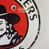 Rare and Unusual Vintage Dutch Masters Paints Double-sided Enamel Sign