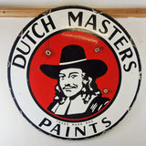Rare and Unusual Vintage Dutch Masters Paints Double-sided Enamel Sign