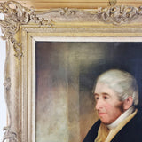 Antique Portrait of a Gentleman in 19th Century Attire Large Oil on Canvas