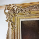 Antique Portrait of a Gentleman in 19th Century Attire Large Oil on Canvas