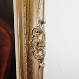 Antique Portrait of a Gentleman in 19th Century Attire Large Oil on Canvas