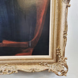 Antique Portrait of a Gentleman in 19th Century Attire Large Oil on Canvas