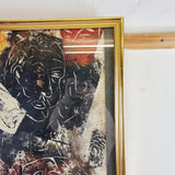 Pierre Imhof Abstract Oil on Paper, Signed and Dated 84