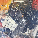 Pierre Imhof Abstract Oil on Paper, Signed and Dated 84