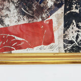 Pierre Imhof Abstract Oil on Paper, Signed and Dated 84