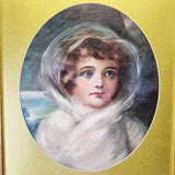 Antique 19th Century Oil on Canvas Portrait of a Young Girl