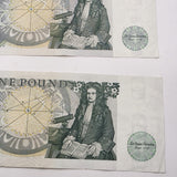 Group of Six Bank of England One Pound Banknotes