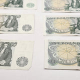 Group of Six Bank of England One Pound Banknotes