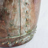 Antique 19th Century Riveted Copper Cauldron/ Wash Pot or now Log box