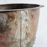 Antique 19th Century Riveted Copper Cauldron/ Wash Pot or now Log box