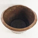 Antique 19th Century Riveted Copper Cauldron/ Wash Pot or now Log box