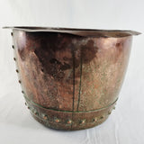 Antique 19th Century Riveted Copper Cauldron/ Wash Pot or now Log box
