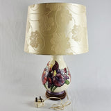 Vintage Moorcroft Hibiscus or Iris Pattern Lamp with shade
