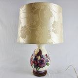 Vintage Moorcroft Hibiscus or Iris Pattern Lamp with shade