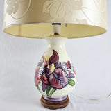 Vintage Moorcroft Hibiscus or Iris Pattern Lamp with shade