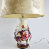 Vintage Moorcroft Hibiscus or Iris Pattern Lamp with shade