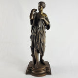 Antique 19th Century Bronze Roman Female Diety By Gautier Editeur Diana De Gables