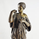 Antique 19th Century Bronze Roman Female Diety By Gautier Editeur Diana De Gables