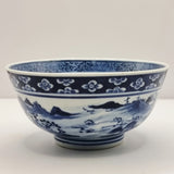 19th Century Antique Blue and White Chinese Bowl with Four Character Marks