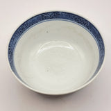 19th Century Antique Blue and White Chinese Bowl with Four Character Marks