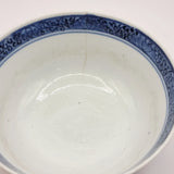 19th Century Antique Blue and White Chinese Bowl with Four Character Marks