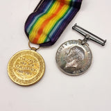 Pair of WW1 Medals British Victory medal and war medal to 47645 Pte H.C. Macbeth KRRC