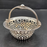 Antique Silver Fretwork Basket Bowl 1899 19th Century