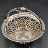 Antique Silver Fretwork Basket Bowl 1899 19th Century