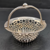 Antique Silver Fretwork Basket Bowl 1899 19th Century
