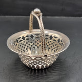 Antique Silver Fretwork Basket Bowl 1899 19th Century