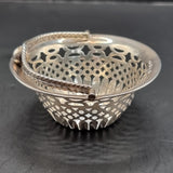Antique Silver Fretwork Basket Bowl 1899 19th Century