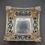 Antique Square Silver Bon Bon Dish Birmingham 1921