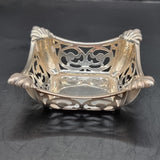 Antique Square Silver Bon Bon Dish Birmingham 1921