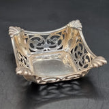 Antique Square Silver Bon Bon Dish Birmingham 1921